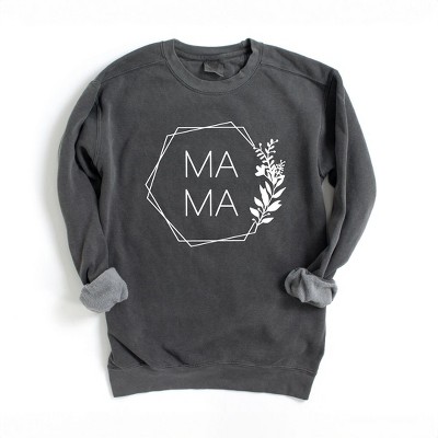 Simply Sage Market Women's  Garment Dyed Graphic Sweatshirt Mama Floral Hexagon