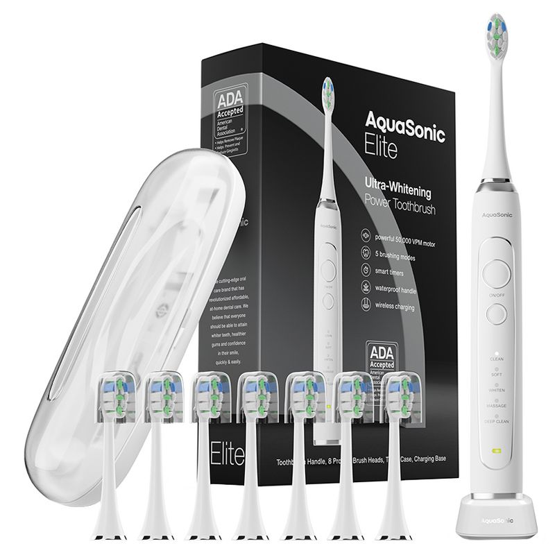 AquaSonic Elite - Ultra-Whitening Rechargeable Electric Toothbrush, 1 of 4