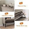 Shoe Cabinet with 2 Flip Drawers, Wooden Shoe Organizer with Adjustable Shelf - 3 of 4