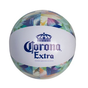 Northlight Corona Tropical Leaves Inflatable Beach Ball - 20" - Blue and Green - 1 of 4