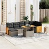 vidaXL Garden Sofa Set Grey PE rattan Large Adjustable Feet - 2 of 4