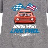 Girls' - Hot Wheels - Drive Fast Live Free Graphic Short Sleeve Fleece Dress - 2 of 4