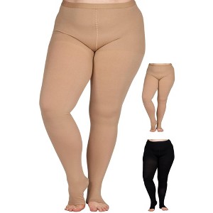 Absolute Support Women’s Plus Size 20–30mmHg Graduated Compression Pantyhose, Open Toe Opaque – Circulation, Edema & Swelling Relief, A214PS - 1 of 4