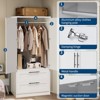 Wooden Armoire Wardrobe Closet with 2 Drawers, 70 "Tall Clothing Storage Cabinet with 2 Doors - 4 of 4