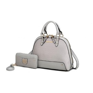 MKF Collection Nora Luxury Croco-Embossed Satchel Bag and Wallet Set by Mia K - 1 of 4