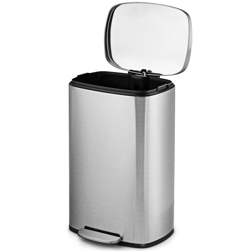 Tangkula 13.2 Gallon Stainless Steel Step Trash Can Garbage Can Airtight Silent Step Bin, 5 of 7