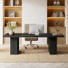 Lantine  Home Office Desk, 62.99" Large Farmhouse Executive Desk, Computer Table for Office, Conference Room, Study Room (Black) - 4 of 4