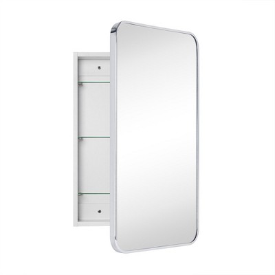 TEHOME Garnes Rectangular Recessed or Surface Mount Metal Medicine Cabinet with Mirror