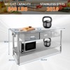 Stainless Steel Table with 3 Drawers, Commercial Kitchen Prep Table, Utility Work Table Workbench for Kitchen Restaurant Warehouse - 2 of 4