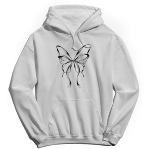 Rerun Island Men's Bow Butterfly Long Sleeve Graphic Cotton Sweatshirt Hoodie - 1 of 4