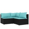 VidaXL 2 Piece Patio Lounge Set with Cushions Poly Rattan Gray - 2 of 4