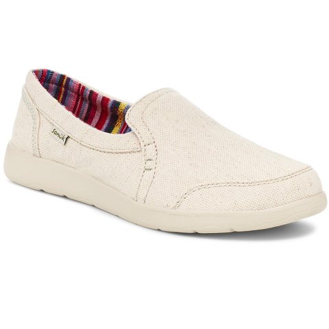 Женские туфли Sanuk Women's Sidewalk Surfer Lite 2 Sl Loafers - Oatmilk, 9