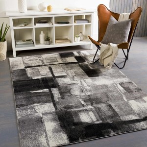 Hauteloom Porterville Abstract Black&White Area Rug - 1 of 4