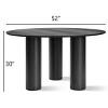 52" Oak Wood Drum Dining Table, Architectural Design Round Dining Table with 3 Legs for 4-6 person, Indoor Furniture - Maison Boucle - 3 of 4