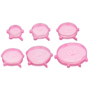 Unique Bargains Reusable Silicone Stretch Lids for Bowls and Food Covers 3 Sets - 1 of 4