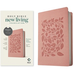 NLT Premium Value Thinline Bible, Filament Enabled (Leatherlike, Dusty Pink Vines) - (Leather Bound) - 1 of 1