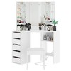 Adult Dressing Table, Wooden Makeup Vanity Desk, Corner Dressing Table with Mirror, Light, Drawers, Shelves, for Bedroom, Living Room - 4 of 4