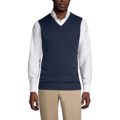 Lands End School Uniform Men s Cotton Modal Sweater Vest X Large Classic Navy Target
