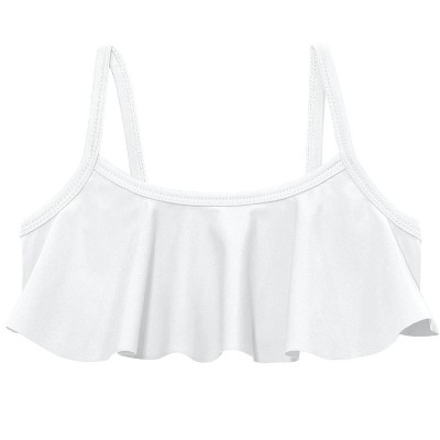 City Threads USA-Made UPF 50+ Girls Flounce Bikini Top