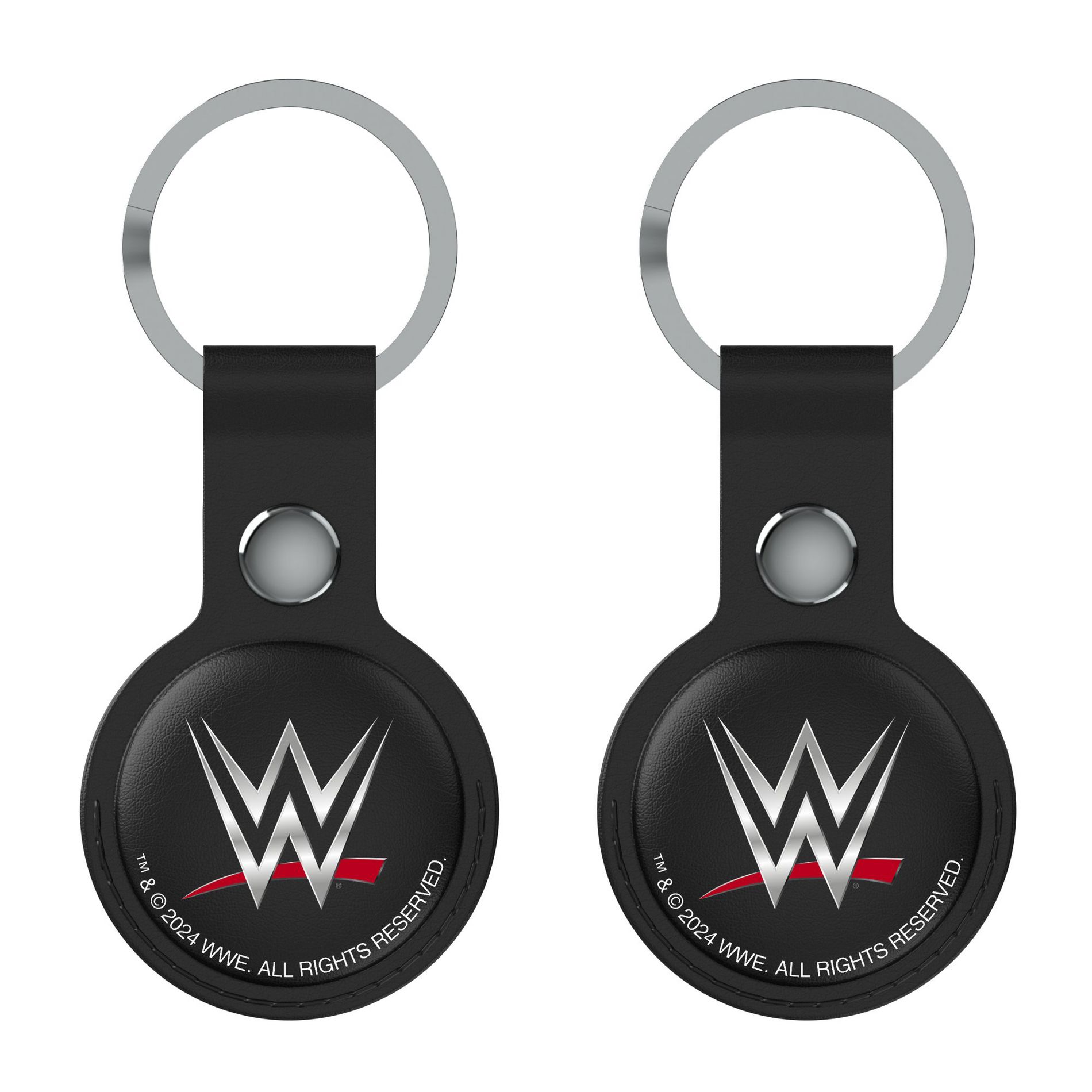WWE Logos Clean Black Airtag Holder 2-Pack