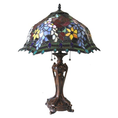 Carrell Tiffany-Style Bronze Floor Lamp with 20" Stained Glass Shade