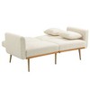 NicBex Teddy Fabric Loveseat Sofa Modern Upholstered Sofa Couch with Suft Cushion and Metal Legs for Bedroom,Living Room,Pink - 3 of 4