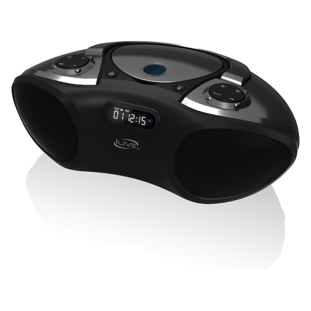 Photos - Media Player iLive Audio Bluetooth CD Boombox with FM Tuner - Black : Portable Music System (IBC233B)