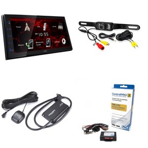 JVC KW-M180bt 6.8" Car Monitor Iphone Android Bluetooth Receiver Usb/3 Pre-Outs Bundle With Satellite Radio Tuner, Backup Camera And Steering Wheel... - 1 of 4