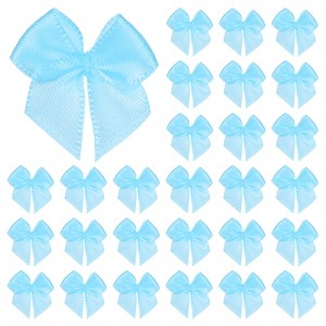 Unique Bargains Polyester Checkered Mini Satin Craft Ribbon Bow 1x1 Inch 200 Pcs - 1 of 4