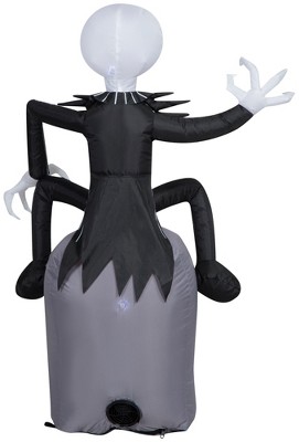 Jack Skellington Inflatable on Tombstone with LED Lights