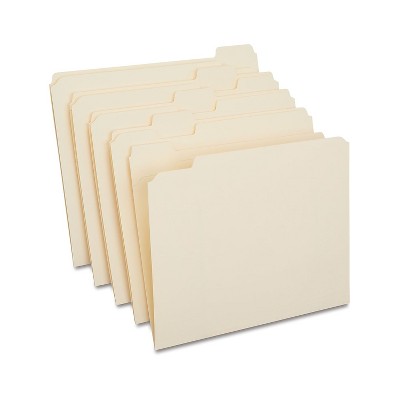 HITOUCH BUSINESS SERVICES Reinforced File Folders 1/5 Cut Letter Size Manila 100/Box TR509000/509000