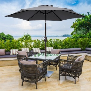 Sonkuki 7.5 ft Patio Market Crank and Tilt Umbrellas,  UV-Resistant Canopy - 1 of 4