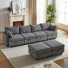 NicBex Modular Sectional Sofa Corduroy Fabric Upholstered U-Shaped Sectional Sofa with Storage Ottoman for Living Room,Apartment - 4 of 4