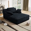GDFStudio Gray 51'' Modern Corduroy Upholstered Chaise Lounge with Backrest Pillow and 2 Throw Pillows - 2 of 4