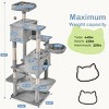 NAYSAYE 66 "Cat Tree Tower Cat Tree Cat Scratching Post Cat Tower Pet Sisal Grab Post Indoor Apartment Plush Toys Rest Play, Gray, 22.8"*18.9"*66.9" - 3 of 4