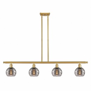 Rochester - 4 Light Stem Hung Island In Industrial Style-8.38 Inches Tall and 48 Inches Wide - 1 of 1