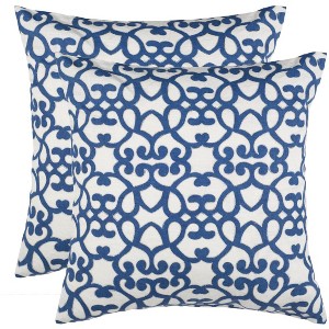 Mallorca Pillow (Set of 2) - Royal Blue - 20"X20" - Safavieh - 1 of 2