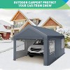 Carport, Car Canopy, Portable Garage, Easy to Assemble, Carport Canopy 10x20FT/12x20FT Heavy Duty for Car, Bike, Boat, Party - 2 of 4