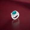 Slickblue Candy Aqua Cocktail Ring for Women – Rhodium-Plated with Multi-Faceted Cubic Zirconia, Sizes 5-10 - 2 of 4