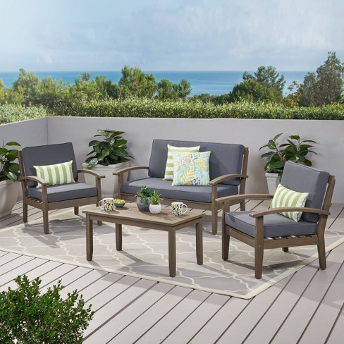 Grey acacia wood 2024 patio set