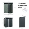 Storage Shed, Metal Outdoor Storage Shed, 5x3FT Lockable Metal Garden Shed Hinged Door Padlock Anti-Corrosion Storage House for Bike Trash Can Patio - 3 of 4