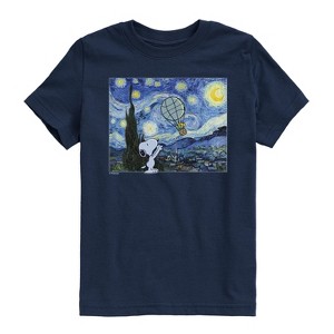 Boys' - Peanuts - Starry Night Short Sleeve Graphic T-Shirt - 1 of 4