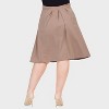 24seven Comfort Aapparel Womens Plus Pleated Elastic Waist Knee Length Pocket Skirt - 3 of 4