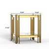 VYNXARIA Top and Bottom Double Layer Tempered Glass End Table and Mirror Finished Stainless Steel Frame - 4 of 4