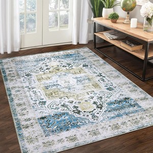 Vintage Oriental Medallion Rug Non Slip Ultra-Thin Rug - 1 of 4