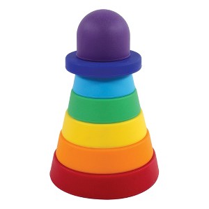 Hudson Baby Silicone Stacking Toy, Rainbow, One Size - 1 of 2