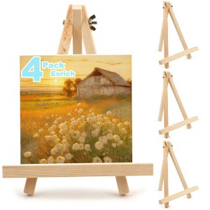 Aoibox Wood Tabletop Easels 9 Inch Tripod Set for Kids Students Painting Party Portable Canvas Photo Display Holder 4 Pack - 1 of 4
