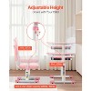 VEVOR Kids Study Chair and Desk Set, Study Desk and Chair for Kids with Bookshelf and Storage Drawer, Adjustable Height Kids Study Desk, Pink - 3 of 4