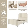 Queen Size Platform Bed Frame with 50.2" Headboard, Velvet Upholstered Bed Frame - 4 of 4
