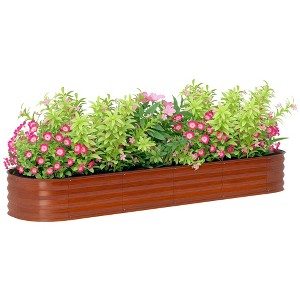Outsunny Galvanized Raised Garden Bed Kit, Metal Planter Box with Safety Edging - 1 of 4